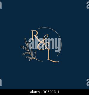 RL Initial Wedding Monogram Logo with Minimalistic Style vector graphic Stock Vector