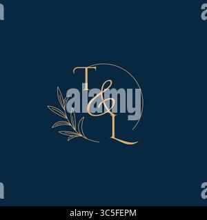 TL Initial Wedding Monogram Logo with Minimalistic Style vector graphic Stock Vector