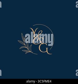 YG Initial Wedding Monogram Logo with Minimalistic Style vector graphic Stock Vector