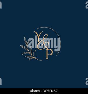 YP Initial Wedding Monogram Logo with Minimalistic Style vector graphic Stock Vector