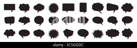 Set of speech bubbles of different shapes. Frames for communication, on a white background. Stock Vector