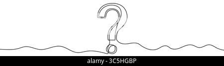 Continuous editable drawing of question mark. Question mark in one line style. Stock Vector