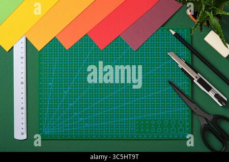Paper sheets and a pencil arranged on a wooden desk Stock Photo - Alamy