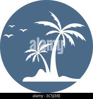 Summer beach logo design illustration Stock Vector