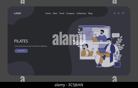Hybrid work model illustration showcasing remote collaboration among diverse individuals. Focus on communication, productivity, and digital workflows in a modern workspace context. Vector illustration. Stock Vector