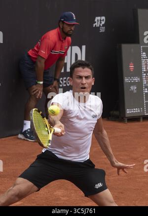 February 23, 2020, Rio De Janeiro, Rio de Janeiro, Brazil: February 23,, 2020, Rio De Janeiro-   ..the Hungarian Attila Balazs, lost to the Italian Gianluca Mager surprised and this in the final of the Rio Open ATP, he beat the Hungarian Attila Balazs, (Credit Image: © Fabio Teixeira/ZUMA Wire) Stock Photo