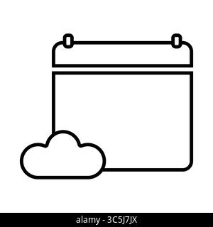 Calendar cloud icon. Data storage symbol. Sync event Vector. Upload schedule mark. Stock Vector