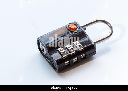 Still life of TSA approved baggage locks, 2025, USA Stock Photo