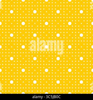 White polka dot yellow color background pattern Stock Vector