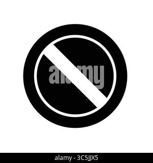 A simple and clear prohibition sign featuring a diagonal line within a circle on a white background. Suitable for various contexts related to restrict Stock Vector