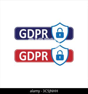 GDPR Security Labels for Data Protection and Privacy Compliance Stock Vector