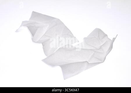 A clean white tissue sheet isolated on a white background. For design purposes. Easy to edit. Stock Photo