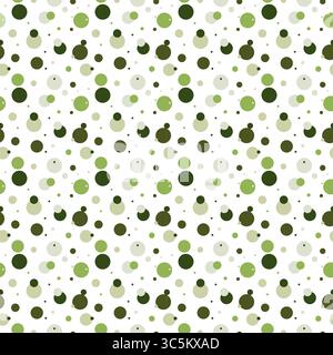 Classic dotted seamless green color pattern. Vector polka dot geometric ornate Stock Vector