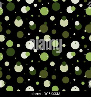Polka Dot Pattern vector. Dots Green Color Seamless Background Stock Vector
