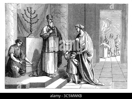 Illustration Of The Dedication Of Samuel - Hannah Dedicated Samuel to ...