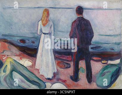 Edvard Munch Two Human Beings (The Lonely Ones) (1905 Stock Photo