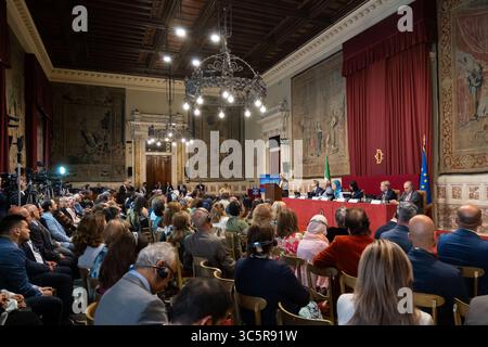 Rome, Rm, Italy. 30th July, 2025. The Sala Regina in Palazzo Montecitorio hosts the conference ''Iran after the war: prospects for change and the role of organized resistance. (Credit Image: © Marco Di Gianvito/ZUMA Press Wire) EDITORIAL USAGE ONLY! Not for Commercial USAGE! Stock Photo