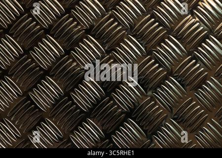 Grip Plate Chrome Metallic Textured Background Stock Photo