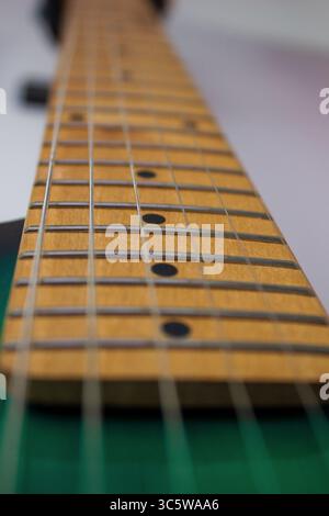 Close up of an electric guitar neck Stock Photo