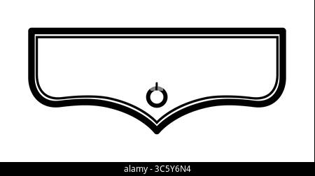 Western Flap Pocket technical fashion illustration. Flat apparel template front view. Women, men unisex style item CAD mockup isolated on white background  Stock Vector
