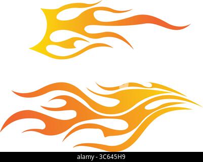 Racing flame car sticker tribal fire flame car decal fire tattoo vector for car sides and motorcycle tanks, Vector Illustration Stock Vector