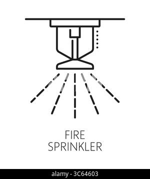 Vector line art of a fire sprinkler head, suitable for safety diagrams ...