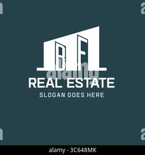 Initial BF logo for real estate with simple building icon design ideas vector graphic Stock Vector