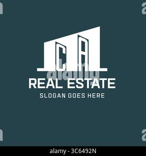 Initial CA logo for real estate with simple building icon design ideas vector graphic Stock Vector
