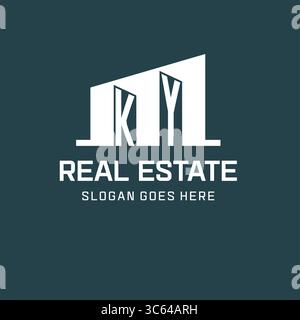 Initial KY logo for real estate with simple building icon design ideas vector graphic Stock Vector