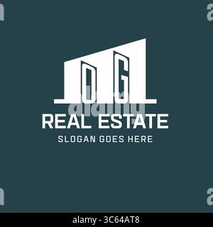 Initial OG logo for real estate with simple building icon design ideas vector graphic Stock Vector