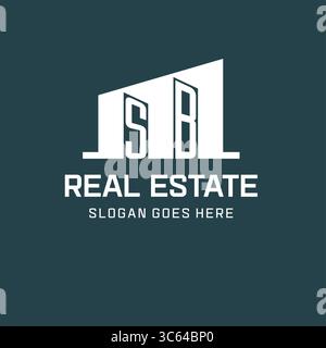 Initial SB logo for real estate with simple building icon design ideas vector graphic Stock Vector