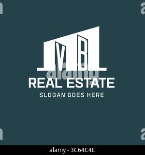Initial VB logo for real estate with simple building icon design ideas vector graphic Stock Vector