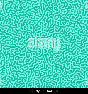 Chaotic green stripes, seamless Turing pattern  Stock Vector