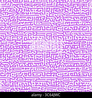 Lilac stripes on white, seamless Turing pattern  Stock Vector