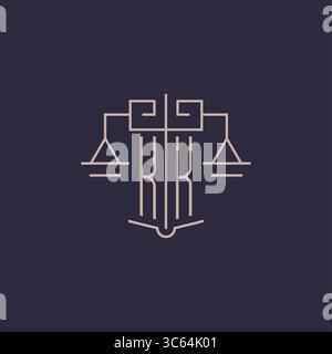 Initial letter KK logo with scale of justice luxury geometric design style vector graphic Stock Vector