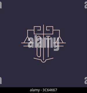 OT initial with scale of justice logo design template, luxury law and ...