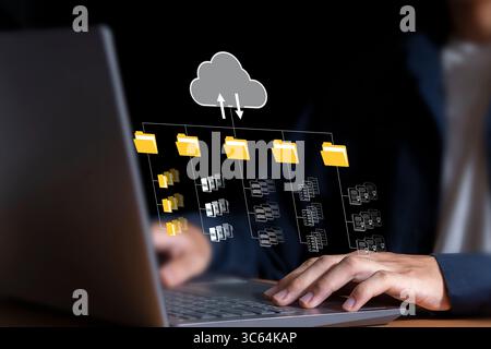 document management Organizing enterprise information Powerful online document files Stock Photo