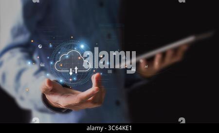 cloud computing cloud technology data storage, data transfer, network Stock Photo