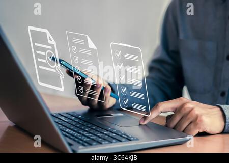 Document Verification and Digital Approval Process Stock Photo