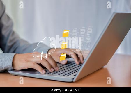 document management Organizing enterprise information Powerful online document files Stock Photo