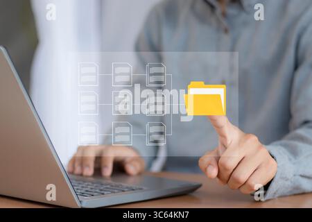 document management Organizing enterprise information Powerful online document files Stock Photo