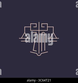 Initial letter ZN logo with scale of justice luxury geometric design style vector graphic Stock Vector