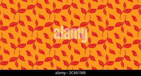 Seamless pattern of autumn leaves. Falling tree leaves. Autumn botanical seasonal print for wrapping paper, fabric and wallpaper. Vector graphics Stock Vector