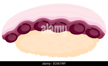 Cartoon octopus sushi. Japanese cuisine traditional food icon isolated on white background Stock Vector