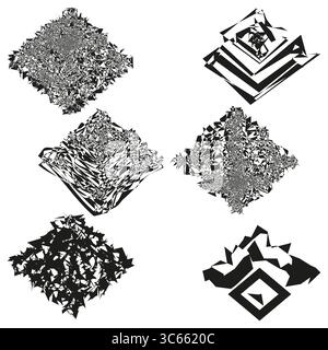 Sketch diamond icon. Rough chevron trace. Geometric corner Vector. Hand drawn emblem. EPS 10. Stock Vector