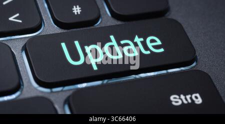 Illuminated keyboard with a labeled key - Update Stock Photo