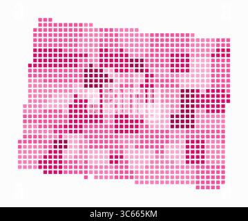 Square dots pattern map of Colorado. Dotted pixel map with flag ...