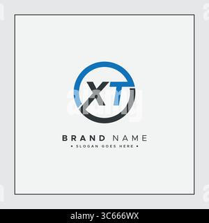 XT Vector Logo Template - Simple Icon for Initial Letter X and T Monogram Stock Vector