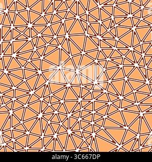 Abstract background with mosaic triangle shapes. Rounded solid shapes in frames. Compact triangles size. One tone colored style. Repeatable pattern. Stock Vector