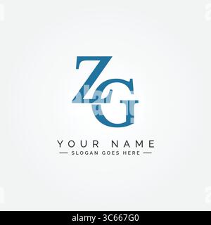 Vector Template for Initial Letter ZG Logo - Elegant Monogram Logo for Alphabet Z and G Stock Vector